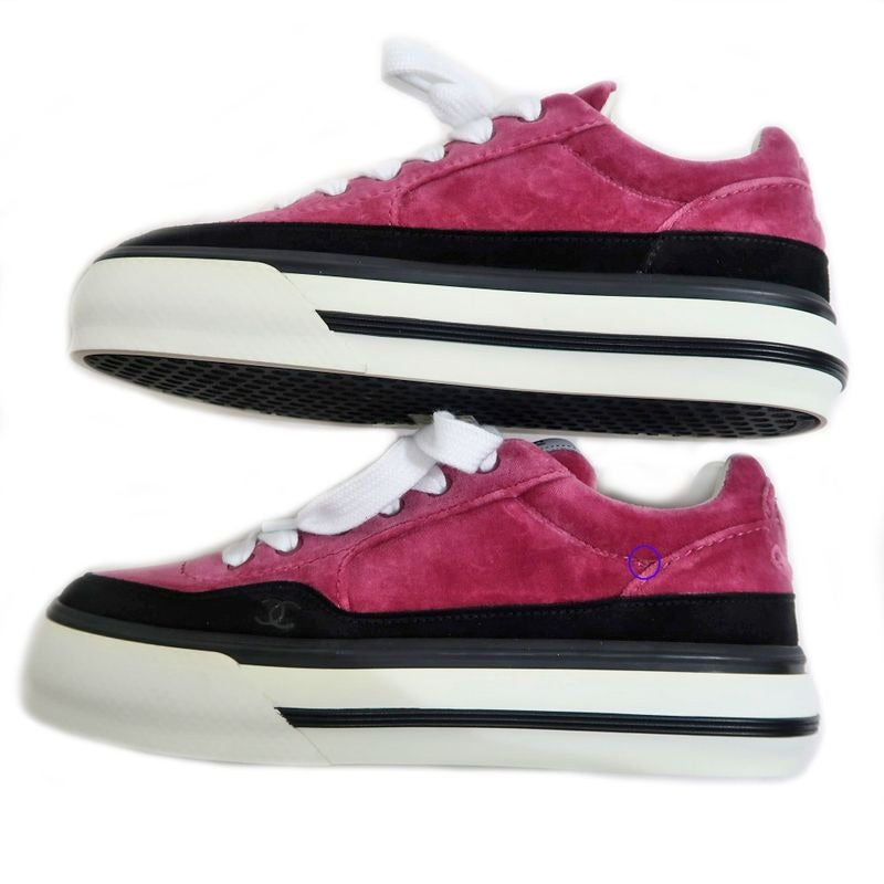 Chanel Sneakers Size 38 23 B Velvet Pink Purple — view 2
