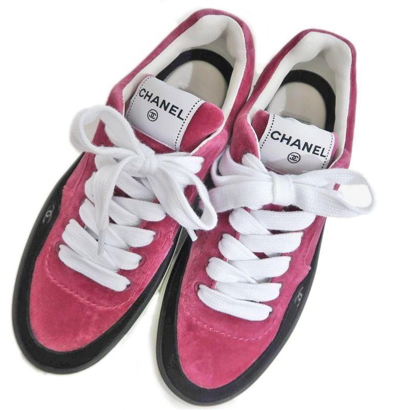 Chanel Sneakers Size 38 23 B Velvet Pink Purple — view 3