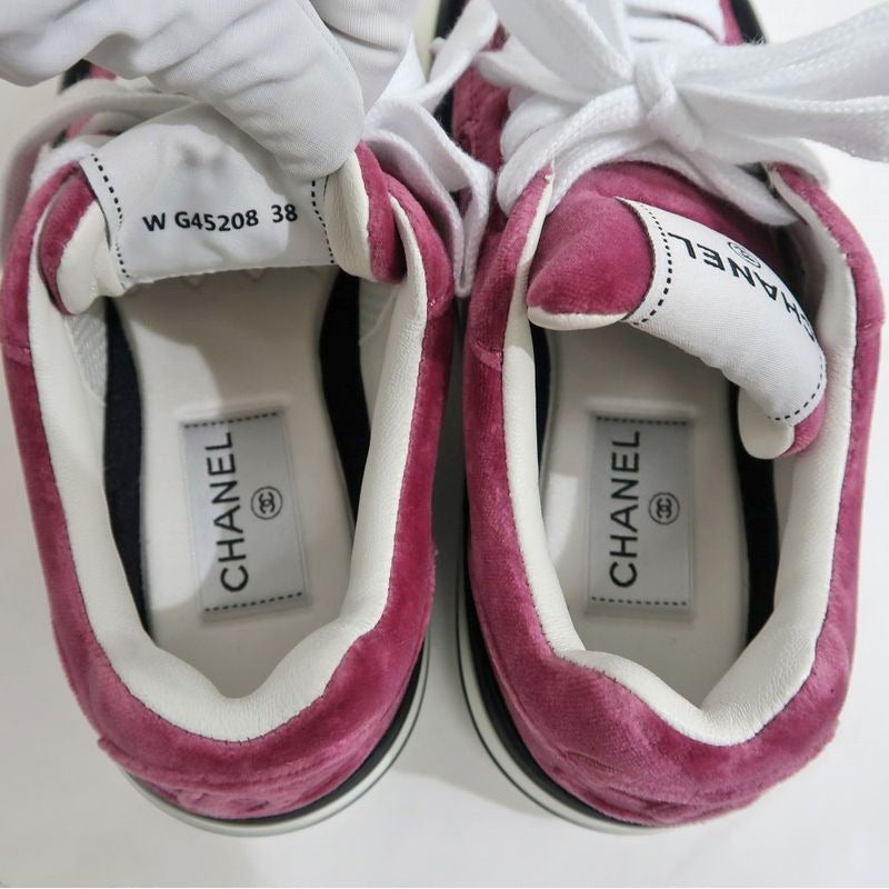 Chanel Sneakers Size 38 23 B Velvet Pink Purple — view 6