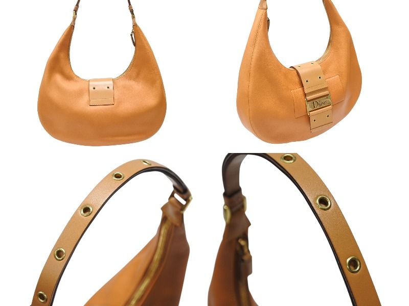 Dior Galliano Era Street Chic Hobo Shoulder Bag Lambskin Brown — view 3
