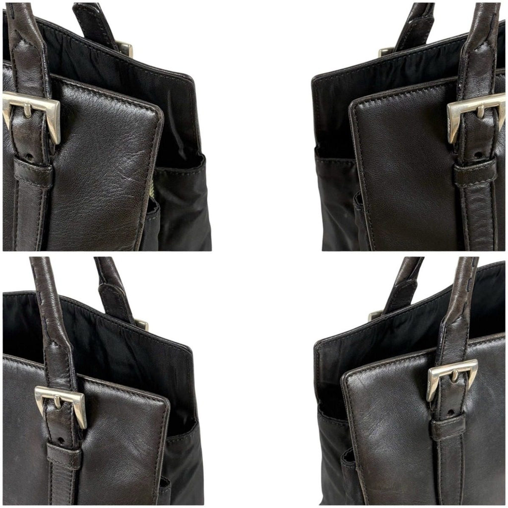 Prada Nappa Leather Tessuto Nylon Mini Tote Black — view 5