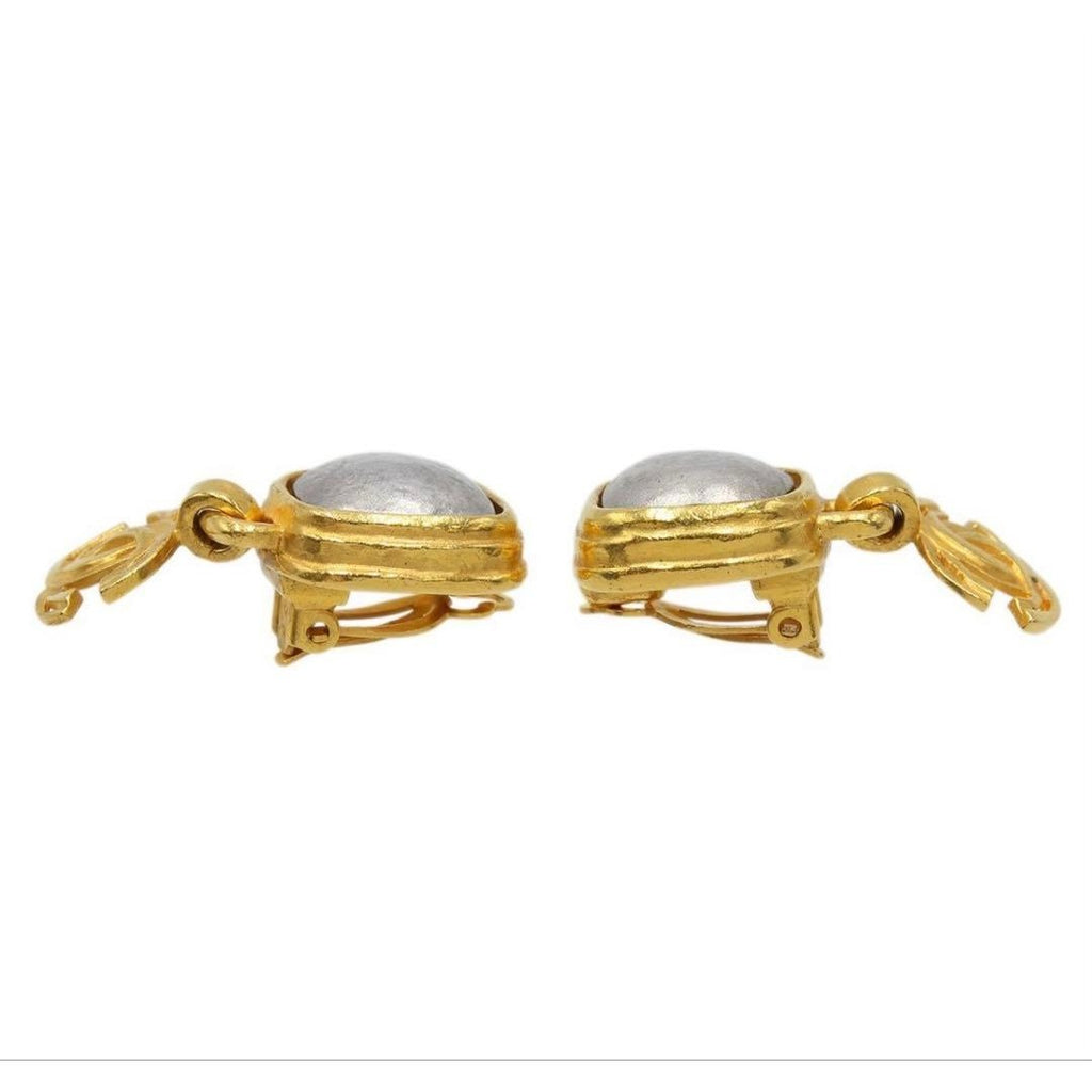 Chanel CC Logo Swing Earrings — view 3