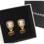 Chanel CC Logo Swing Earrings — view 7