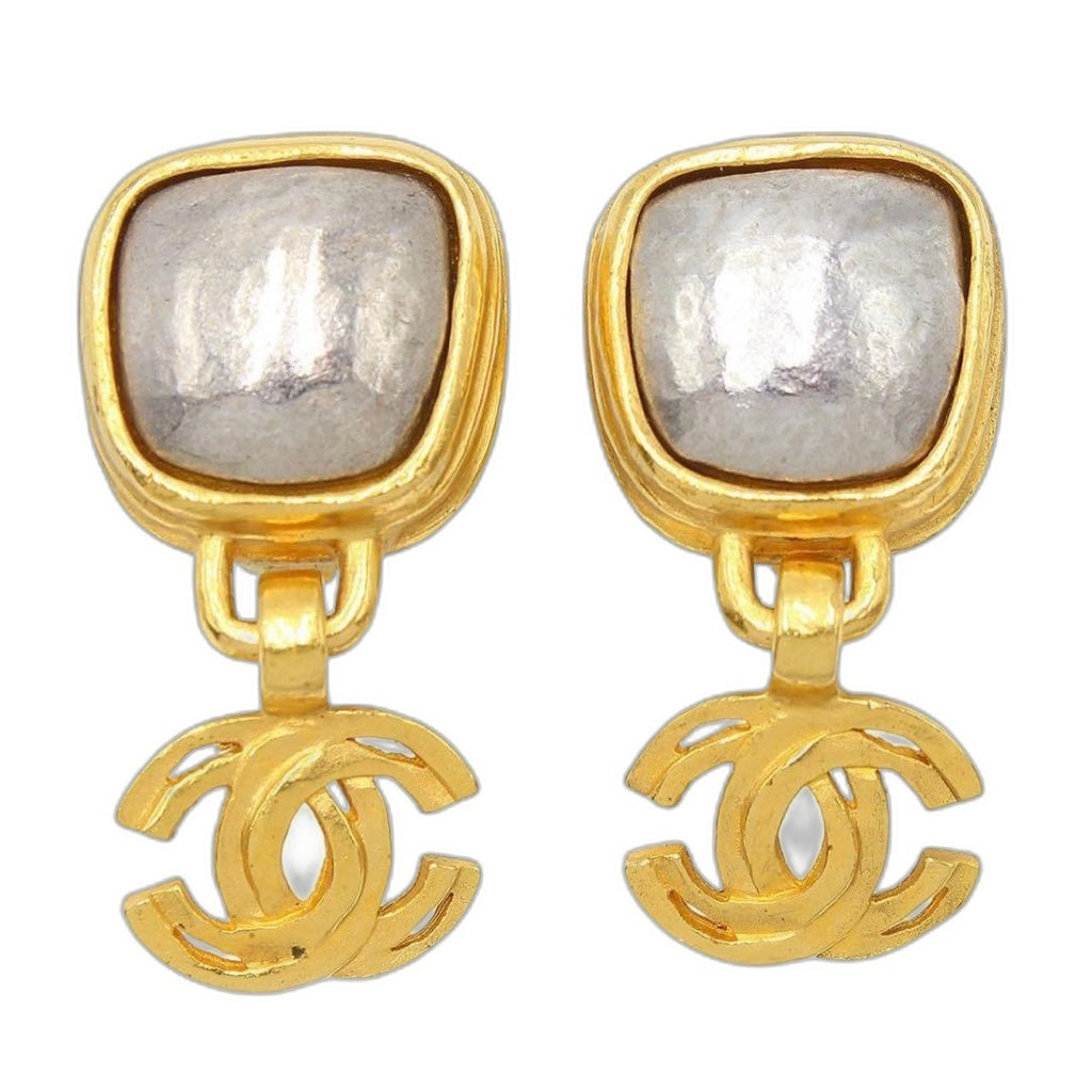 Chanel CC Logo Swing Earrings