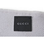 Gucci Scarf Winter 100% Wool GG Pattern Light Silver — view 3