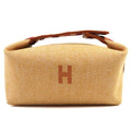 Hermes Brid A Black PM Au Carre 100% Wool Fauve Orange Silver Hardware H Logo