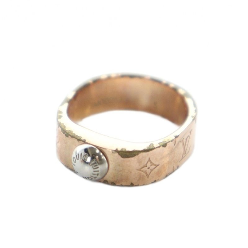 Louis Vuitton Burg Nanogram Ring Accessories Rings Logo No 10 Gold Color — view 3