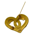 Chanel Vintage Coco Mark Heart Motif GP Brooch Accessory Gold 95P — view 3