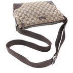 Gucci GG Canvas Leather Shoulder Bag Crossbody Messenger Brown — view 2