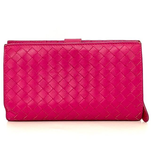 Bottega Veneta Bifold Wallet Pink Intrecciato Hook — view 2