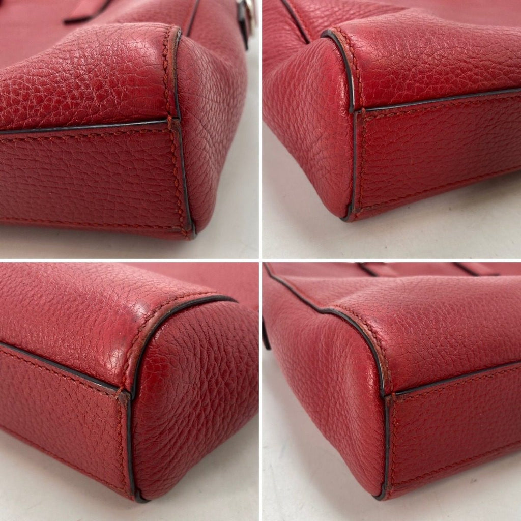 Gucci Handbag Shoulder Pc Business Leather Red Briefcase — view 5