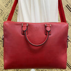 Gucci Handbag Shoulder Pc Business Leather Red Briefcase