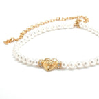 Chanel Choker White Gold Heart Coco Mark Rhinestone — view 2