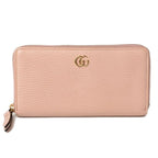 Gucci Long Wallet Petit Marmont Leather Pink Beige