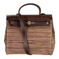 Hermes Herbag PM Vibrato Leather Brown Shoulder Bag Gold