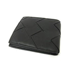 Bottega Veneta Maxi Intrecciato Leather Bifold Wallet Billfold Black — view 2