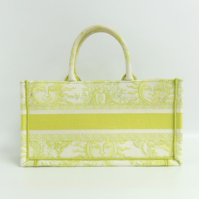 Christian Dior Book Tote Mini M1255 Zecq Handbag Yellow Canvas — view 3