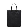 Fendi Zucchino Handbag Black Canvas Leather