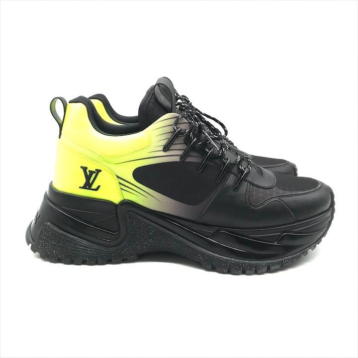 Louis Vuitton Run Away Pulse Line Sneakers Shoes Black Yellow — view 5