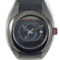 Gucci Watch Sync 137.1 Date Interlocking Black Dial SS Polyamide Synthetic