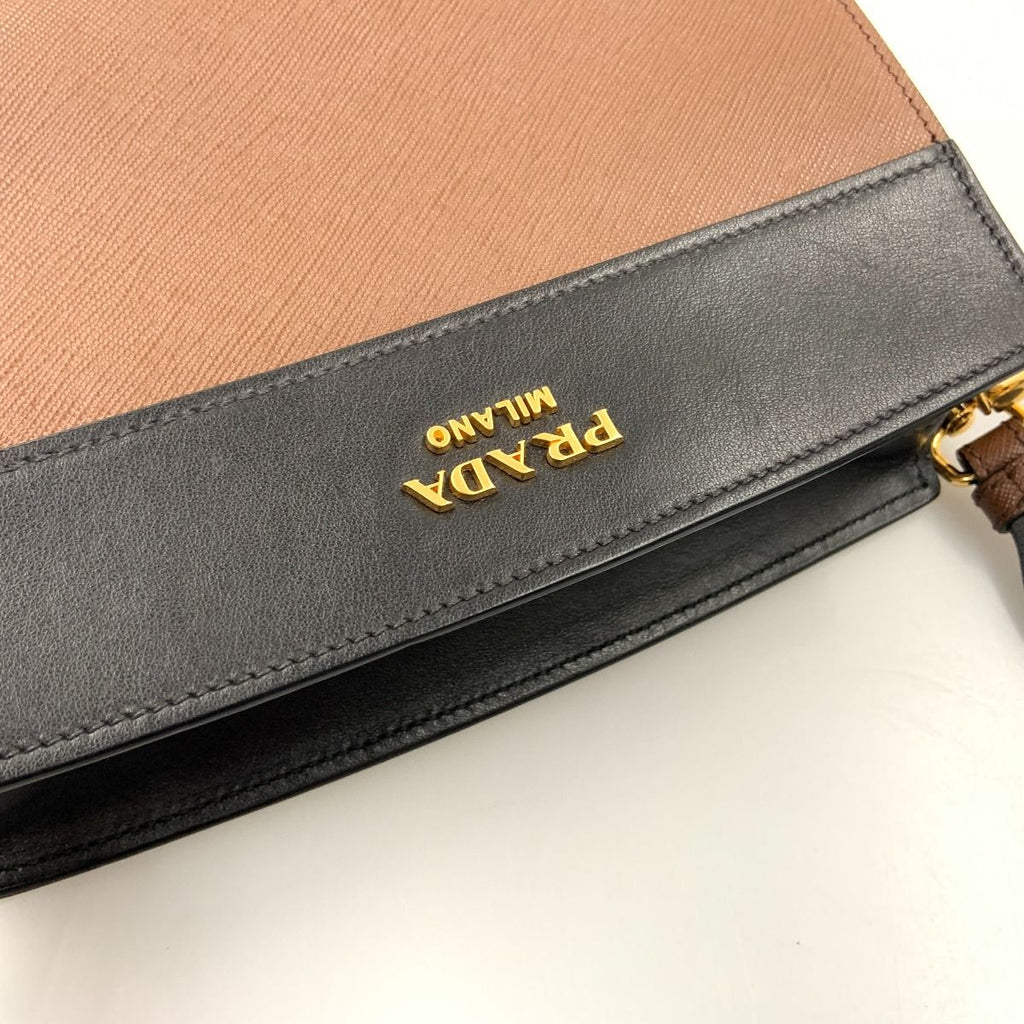 Prada Esplanade Bag Shoulder 1 Bh043 Black Brown — view 3