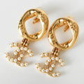 Chanel Faux Pearl Earrings