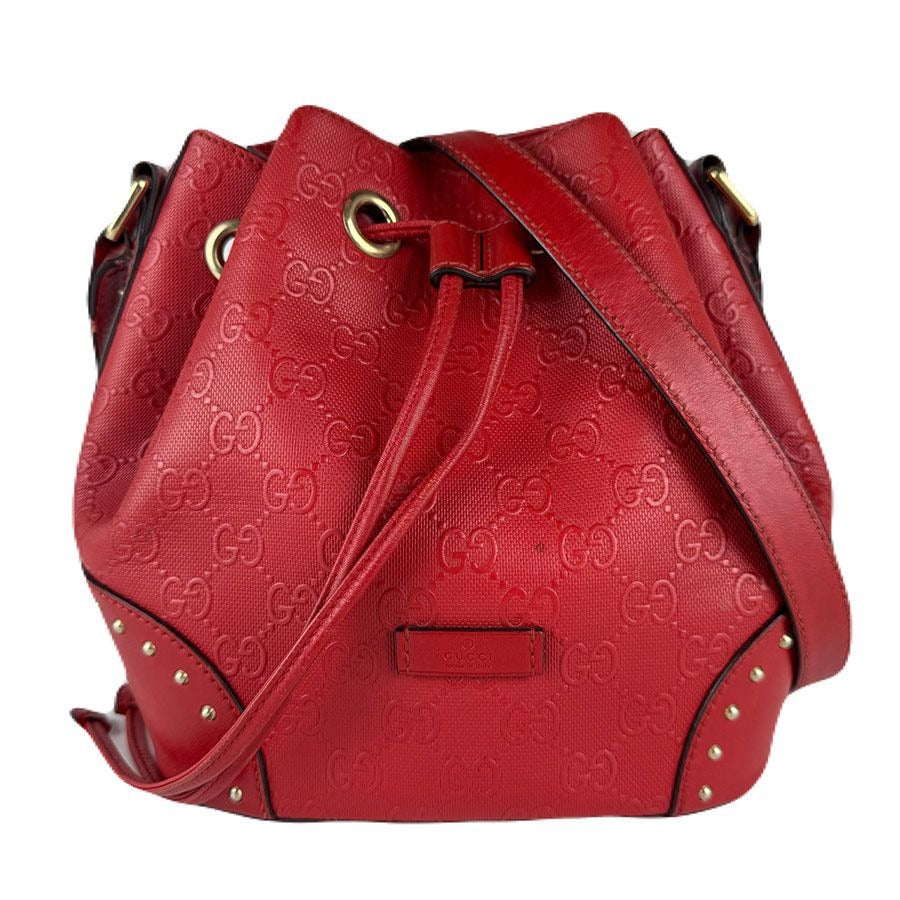 Gucci Shoulder Bag Leather Red