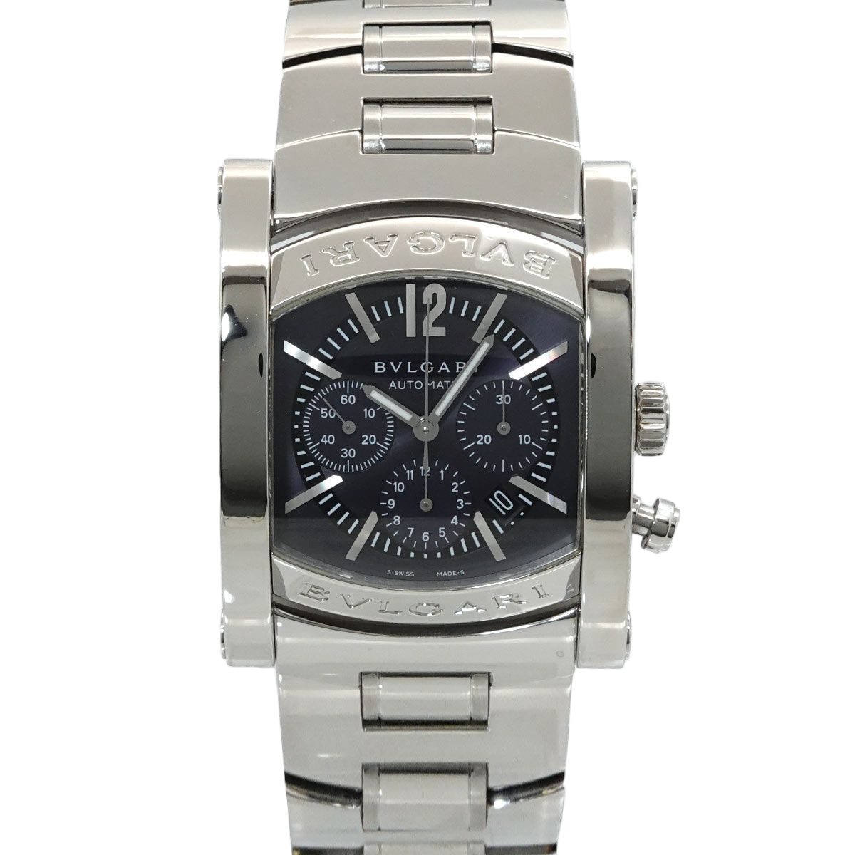 Bvlgari Assioma Chronograph Watch Date Navy Automatic Winding