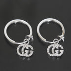 Gucci GG Running Diamond Earrings Hoop AU 750 Box E1497