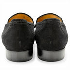 Hermes Vintage Constance Silver Hhardware Suede Leather Loafer Black 40 — view 4