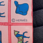 Hermes Scarf Twill Horsewear Couvertures Et Tenues de Jour Silk Rose Blue Veil — view 6