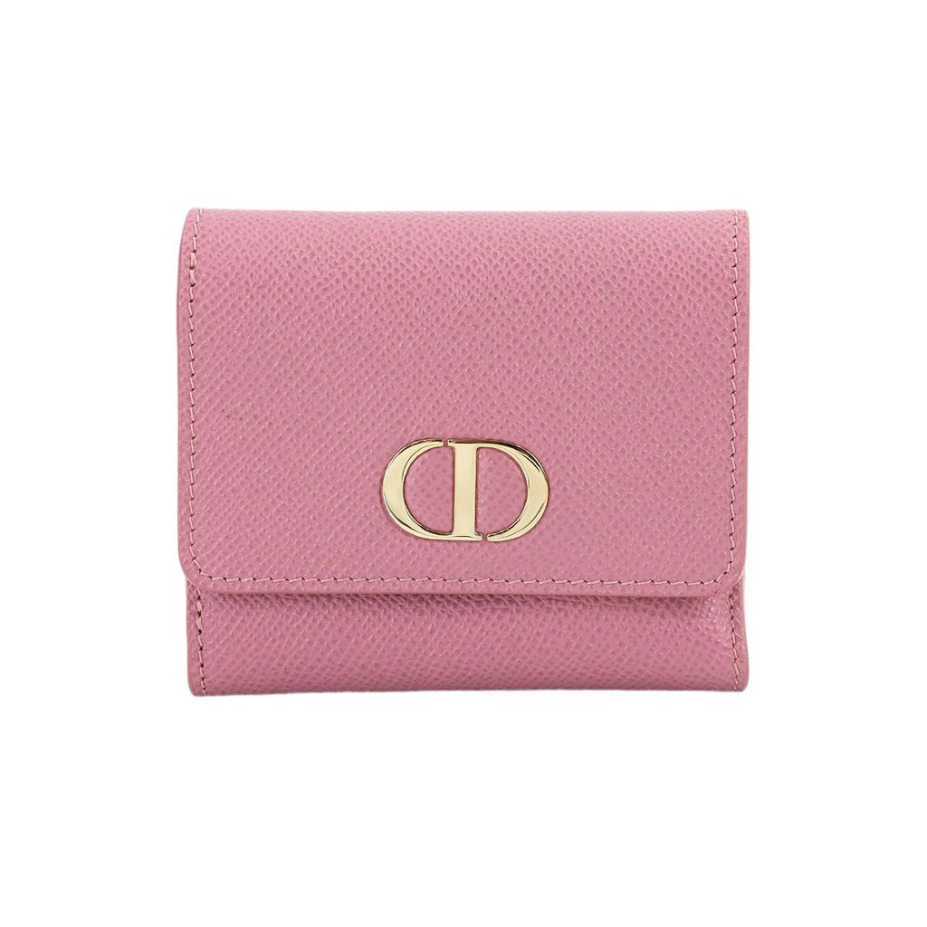 Dior 30 Montaigne Compact Wallet Trifold Leather Pink