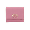 Dior 30 Montaigne Compact Wallet Trifold Leather Pink