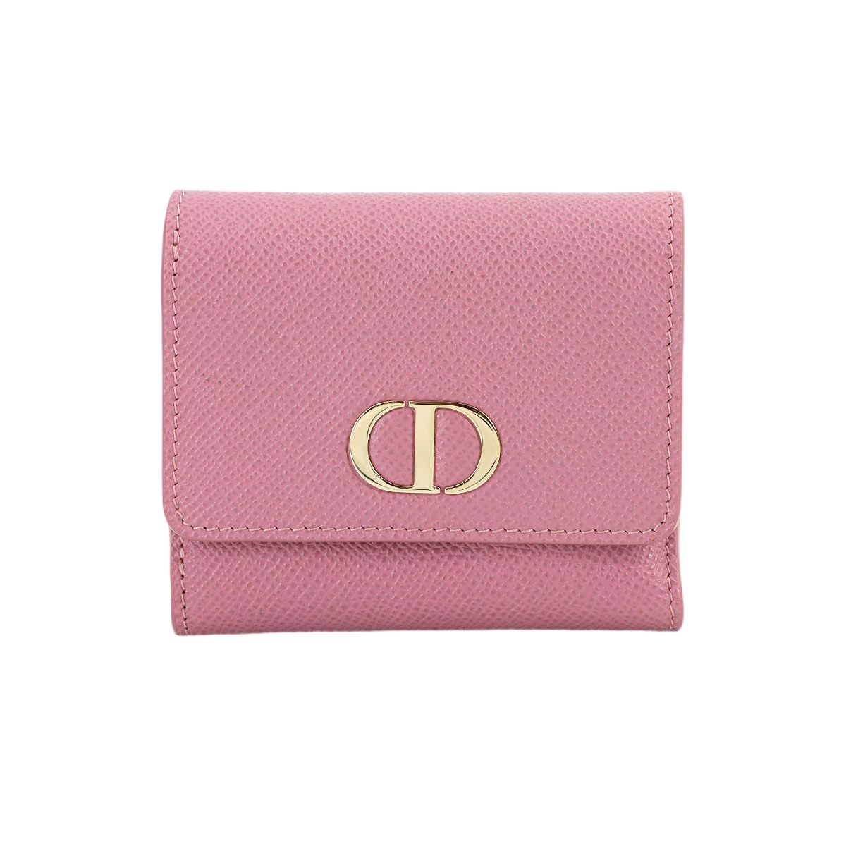 Dior 30 Montaigne Compact Wallet Trifold Leather Pink