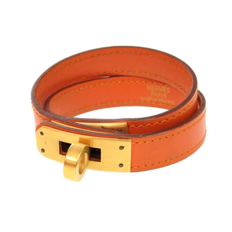 Hermes Kelly Dubreuil Swift Orange Gold Hardware Bracelet 0902 — view 2