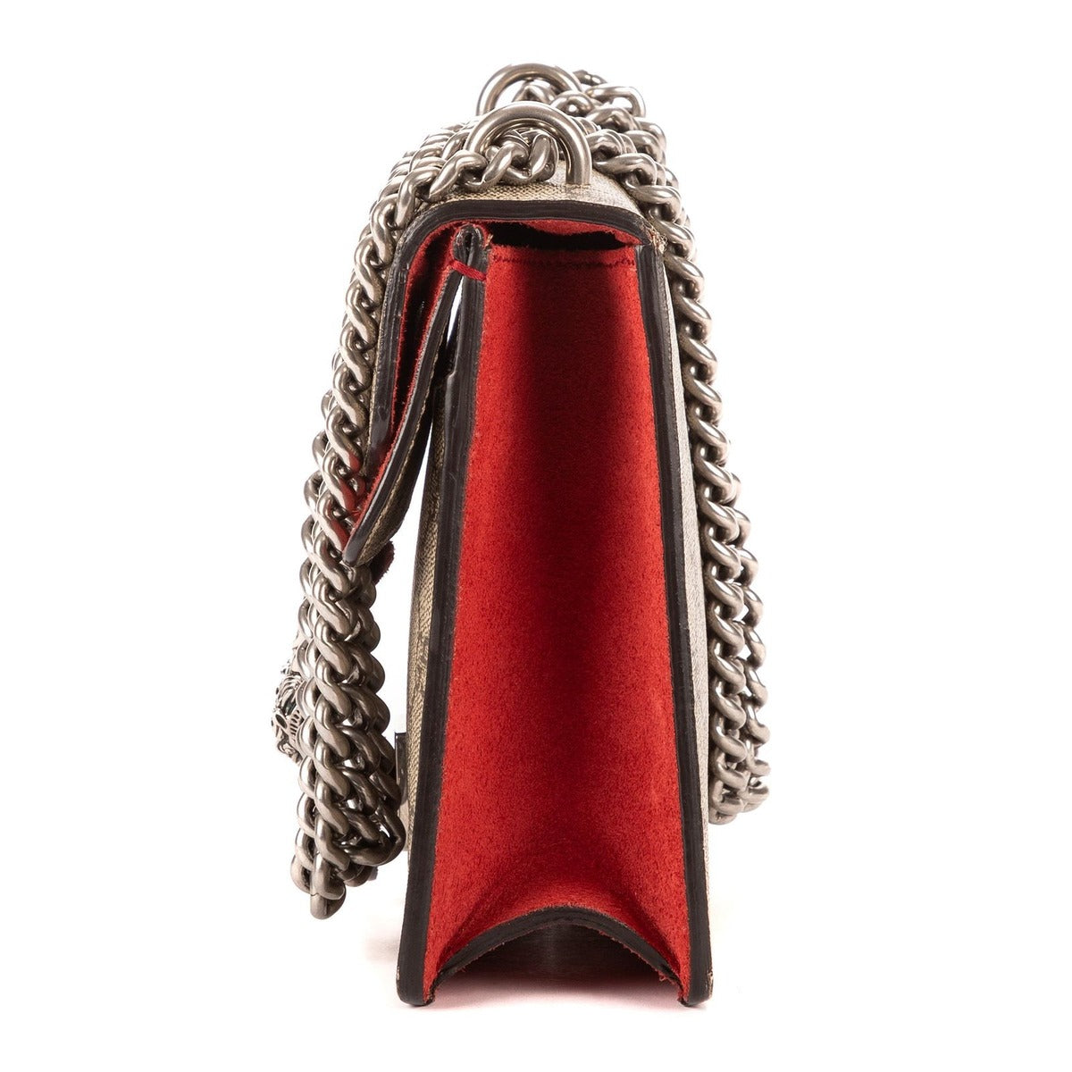 Gucci Dionysus Beige Red Supreme Canvas Suede Shoulder Bag — view 3