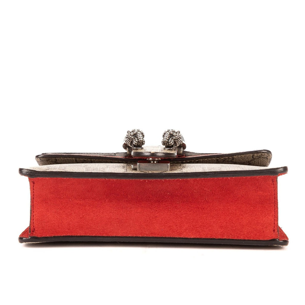 Gucci Dionysus Beige Red Supreme Canvas Suede Shoulder Bag — view 6