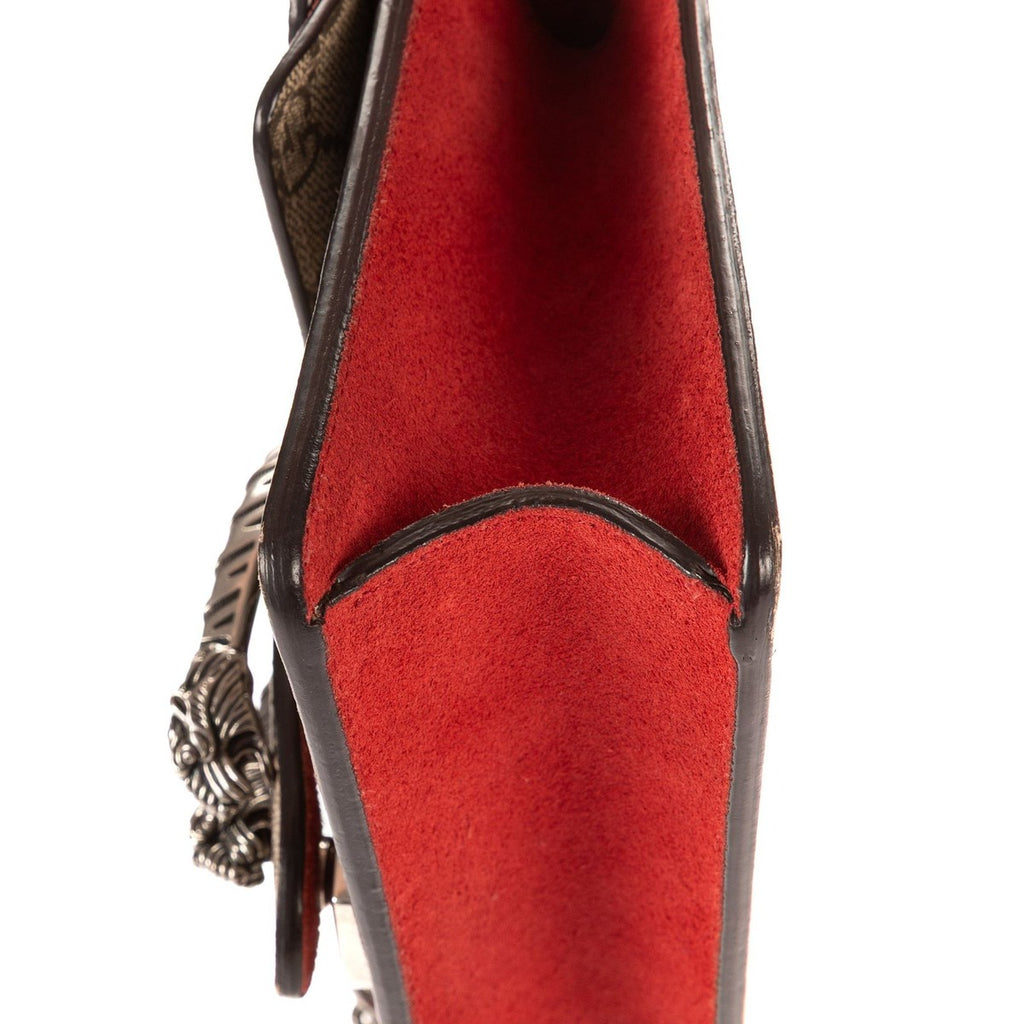 Gucci Dionysus Beige Red Supreme Canvas Suede Shoulder Bag — view 8