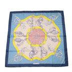 Hermes Scarf Carre 90 Silk Multicolor Ice Blue Yellow LIFT Profile