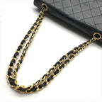 Chanel CC Logo Quilted 25 Double Flap Chain Lambskin Shoulder Bag Black — view 6