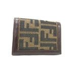 Fendi Zucca Pattern Canvas Bifold Wallet Brown And Black Fm3124