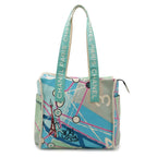 Chanel Paris Map Cruise Line Eiffel Tower Tote Shoulder Bag Canvas Sequin Blue