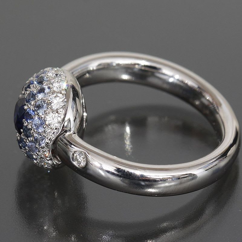 Chanel Sapphire Diamond Ring 18K White Gold 750 E0969 — view 9