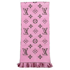 Louis Vuitton Scarf Echarpe Logomania Duo Monogram Wool Silk Wine Red — view 5