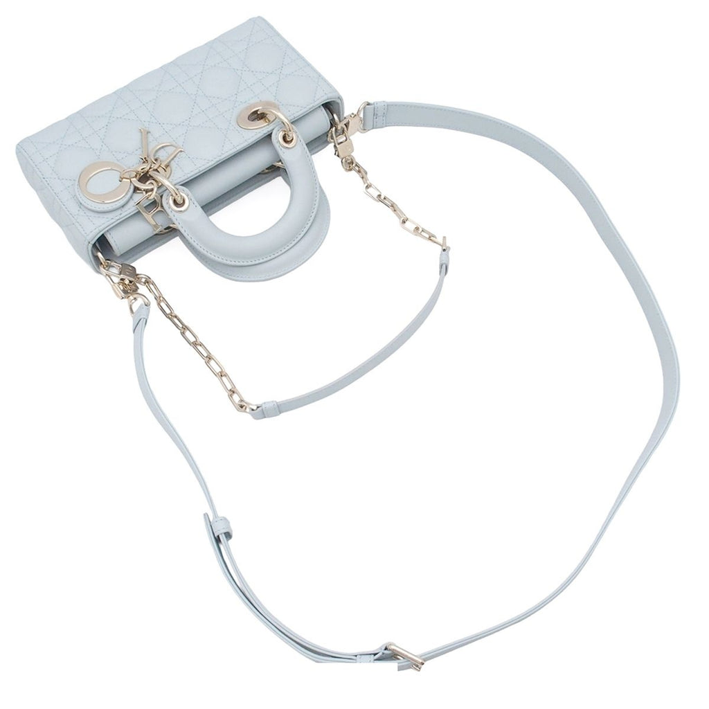 Dior Lady D Joy Light Blue Lambskin 2-Way Shoulder Bag — view 4