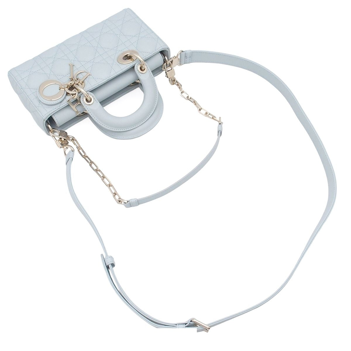 Dior Lady D Joy Light Blue Lambskin 2-Way Shoulder Bag — view 4