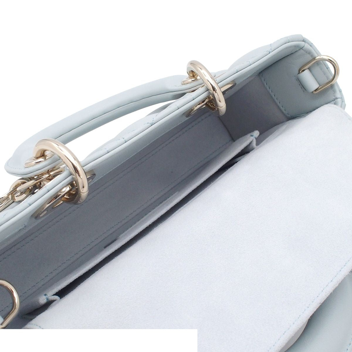 Dior Lady D Joy Light Blue Lambskin 2-Way Shoulder Bag — view 5