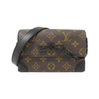 Louis Vuitton Monogram Macassar Steamer Wearable Wallet Shoulder Bag Brown Marron