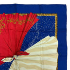 Hermes Scarf Carre 90 Silk Souvenirs de Paris Memories of Blue Red — view 3