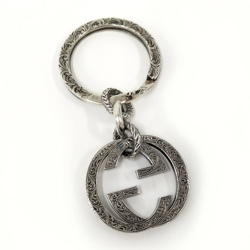 Gucci Key Holder Ring Interlocking G Arabesque SV 925 Silver
